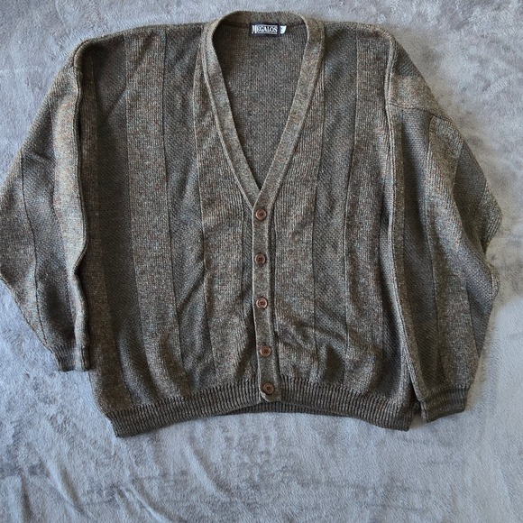 MEGALOS Other - Vintage Megalos Cardigan Sweater Men's 2X Brown Multi Twee Coquette Grandpa Core